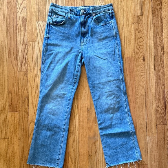 AMO sz 28 High Rise Kick Crop in Topanga Light Blue Denim Jeans, great condition - Picture 2 of 10